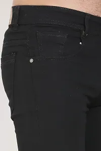 JINJLR Men's Regular Fit Denim Jeans - Black-thumb3