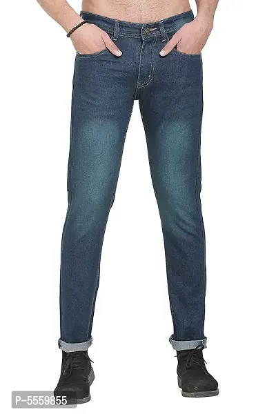 Stylish Blue Regular Fit Denim Jeans For Men