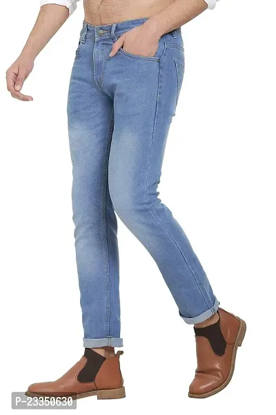 JINJLR Men's Regular Fit Denim Jeans Light Blue-thumb2