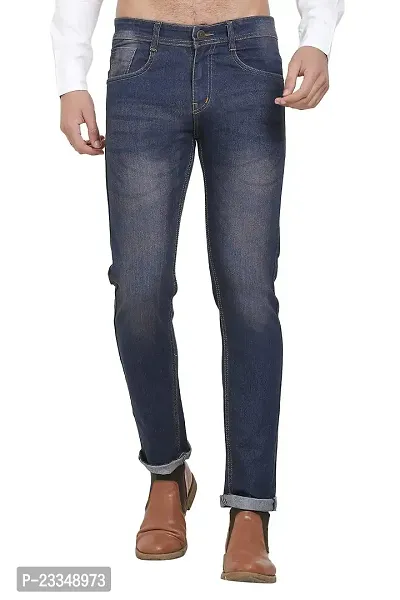 JINJLR Men's Regular Fit Denim Jeans - Brown-thumb0