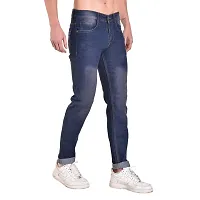 Mark Tailor Men's Blue Solid Curved Pocket Denim Jeans-thumb2