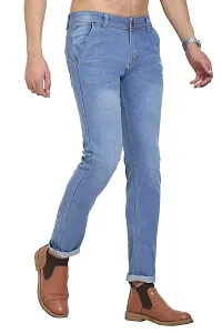JINJLR Men's Regular Fit Jeans - Light Blue-thumb2