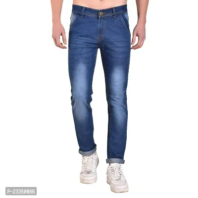 Mark Tailor Men's Solid Cross Pocket Denim Slim Fit Jeans (Blue, 32)