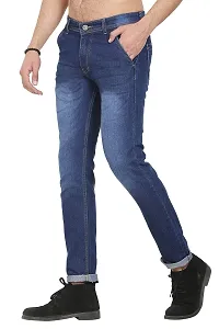 JINJLR Men's Regular Fit Denim Jeans - Dark Blue-thumb1