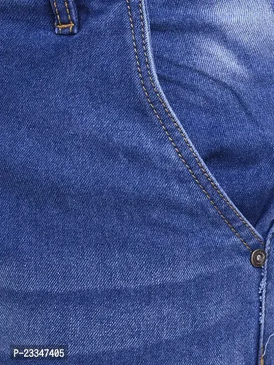 JINJLR Men's Casual Solid Washed Denim Jeans - Light Blue-thumb5