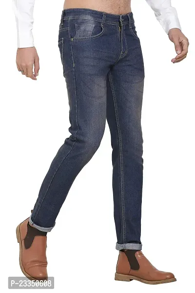 JINJLR Men's Regular Fit Denim Jeans - Brown-thumb3