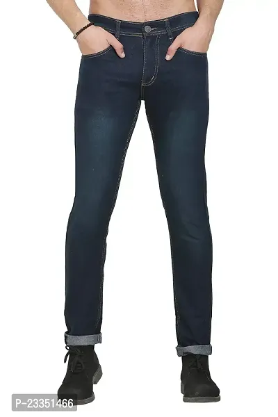 JINJLR Men's Regular Fit Jeans Blue