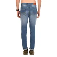 JINJLR Men's Blue Solid Light Fade  Clean Look Cross Pocket Denim Jeans-thumb1