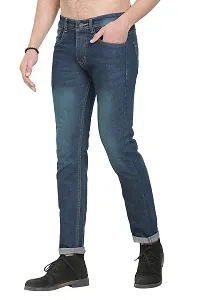 JINJLR Men's Blue Regular Fit Denim Jeans-thumb2