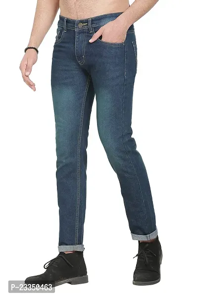 JINJLR Men's Blue Regular Fit Denim Jeans-thumb3