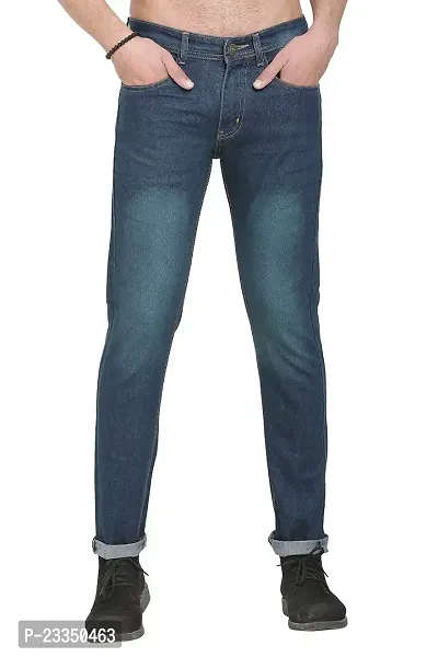JINJLR Men's Blue Regular Fit Denim Jeans