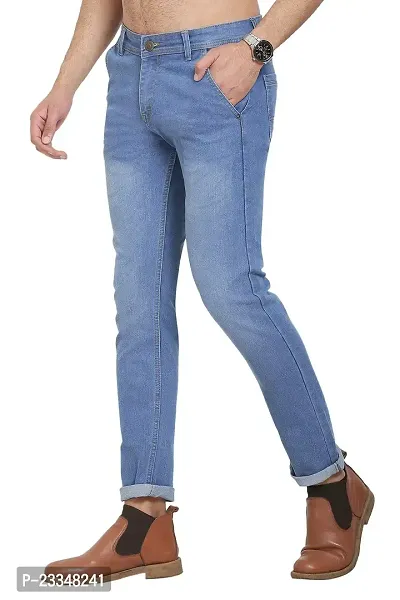 JINJLR Men's Regular Fit Jeans - Light Blue-thumb2