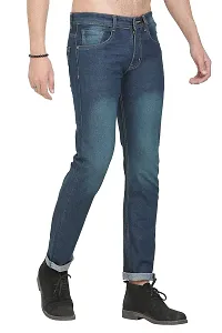 JINJLR Men's Blue Regular Fit Denim Jeans-thumb1