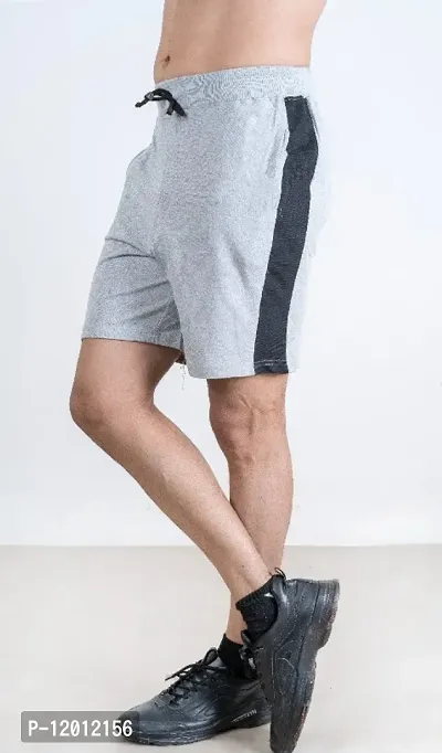 Stylish Cotton Solid Stripe Shorts For Men