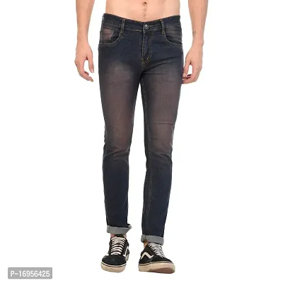 Classic Denim Solid Jeans For Men-thumb0