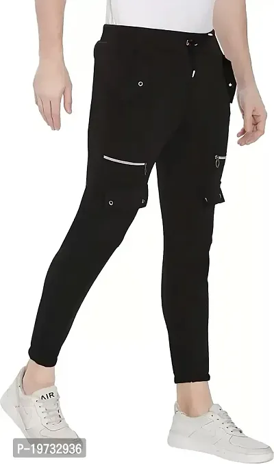 Wild Magic Track Pants for Men's Regular Fit and Sportwears (M) Black-thumb4