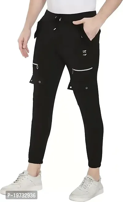 Wild Magic Track Pants for Men's Regular Fit and Sportwears (M) Black-thumb2