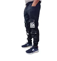 Wild Magic Trending Track Pants for Men's | Cargo Pants | Fashionable Joggers (28) Black-thumb2