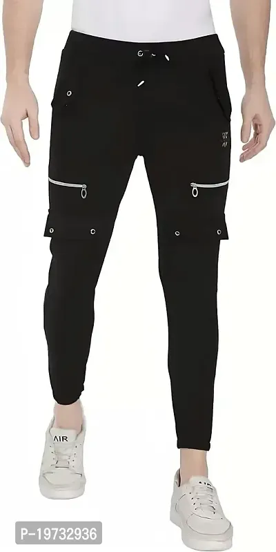 Wild Magic Track Pants for Men's Regular Fit and Sportwears (M) Black