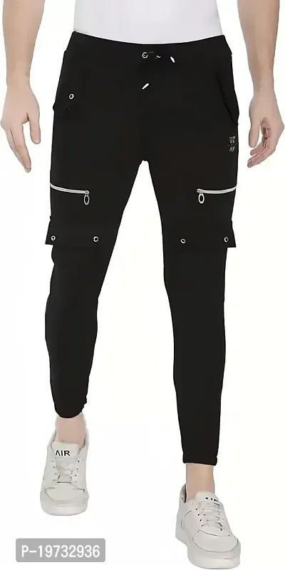 Wild Magic Track Pants for Men's Regular Fit and Sportwears (M) Black-thumb0