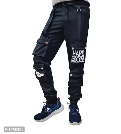 Wild Magic Track Pant for Men - Regular Fit Track Pants with Unique Design (32) Black-thumb2