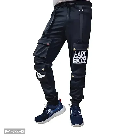Wild Magic Track Pant for Men - Regular Fit Track Pants with Unique Design for Maximum Style  Comfort - Everyday Use Lowers for Men (28) Black