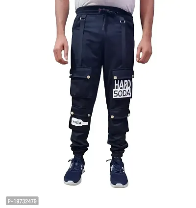 Wild Magic Trending Track Pants for Men's | Cargo Pants | Fashionable Joggers (28) Black-thumb2