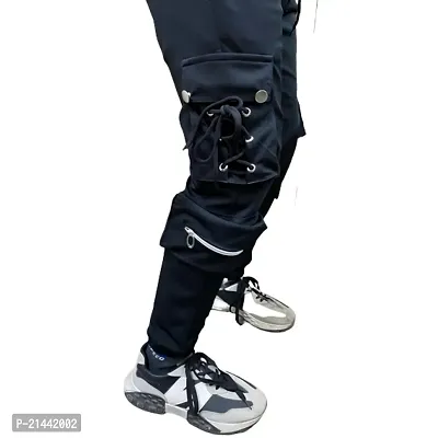 EL Jogers Stylish Men's Black Track Pants - Comfortable Athletic Trousers-thumb3