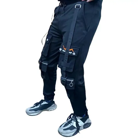 Jogers Stylish Mens Black Track Pants - Comfortable Athletic Trousers