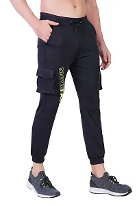 Stylish and Comfortable Black Cotton Regular Track Pant-thumb1