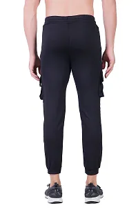 Stylish and Comfortable Black Cotton Regular Track Pant-thumb2