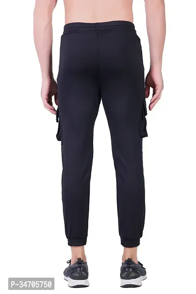 Stylish and Comfortable Black Cotton Regular Track Pant-thumb3