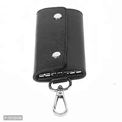 Instabuyz Key Wallet with 6 Key Chain Hooks Car Key Holder Key Pouch Leather Wallet-thumb2