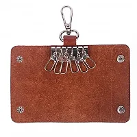 INSTABUYZ Leather Pouch Keychain Black KeyPouch/Wallet Key Chain/Brown Wallet Key Chain/Brown Key Pouch/Leather Wallet Keychain-thumb4