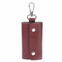 INSTABUYZ Leather Pouch Keychain Brown KeyPouch/Wallet Key Chain/Brown Wallet Key Chain/Brown Key Pouch/Leather Wallet Keychain/Hanging Keys-thumb1