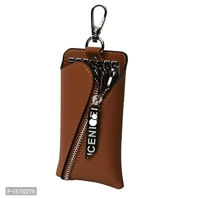 INSTABUYZ Leather Pouch Keychain Black KeyPouch/Wallet Key Chain/Brown Wallet Key Chain/Brown Key Pouch/Leather Wallet Keychain-thumb3