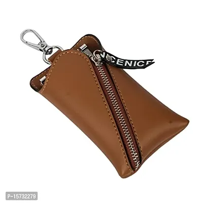 INSTABUYZ Leather Pouch Keychain Black KeyPouch/Wallet Key Chain/Brown Wallet Key Chain/Brown Key Pouch/Leather Wallet Keychain-thumb2