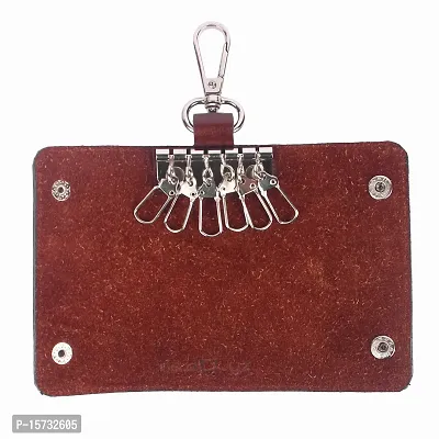 INSTABUYZ Leather Pouch Keychain Brown KeyPouch/Wallet Key Chain/Brown Wallet Key Chain/Brown Key Pouch/Leather Wallet Keychain/Hanging Keys-thumb5