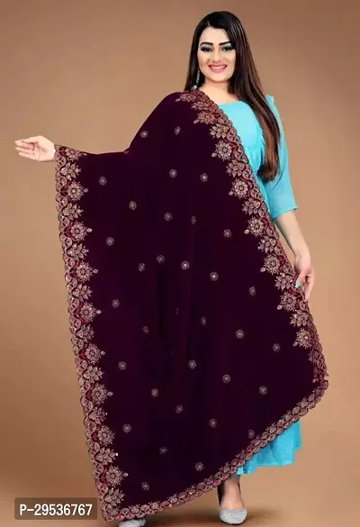 Stylish Velvet Embroidered Dupatta for Women