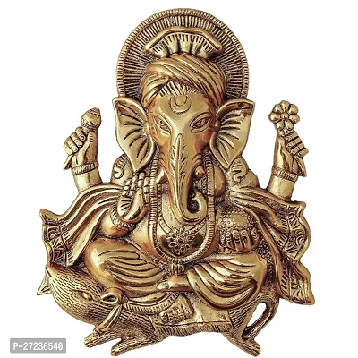 Wall Hanging Lord Ganesh Idol Statue For Home Decor Decorative Showpiece 26 Cmnbsp;nbsp;Metal Gold