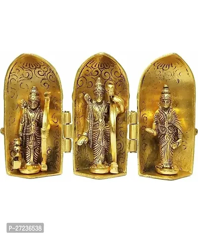 Metal Foldable Shri Ram Darbar With Hanuman Ji Decorative Showpiece 10 Cmnbsp;nbsp;Metal Gold