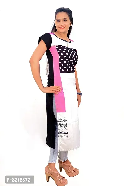Honest Retail Women's Printed Crepe Stitched Kurti-thumb3