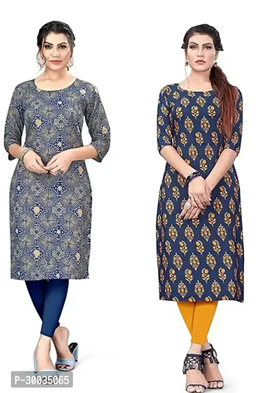 Fancy Crepe Kurtas For Women Pack Of 2-thumb0