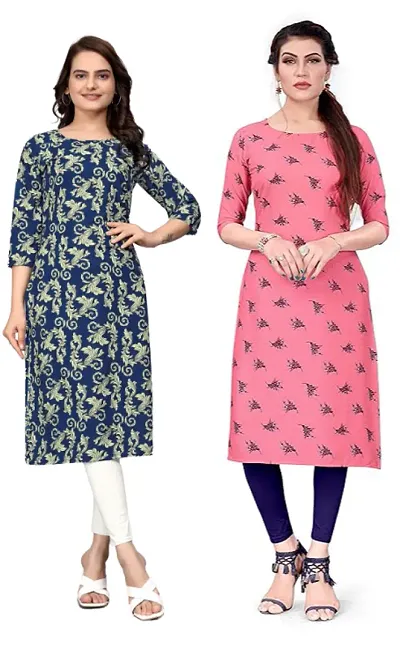 Classic Crepe Kurti for Women, Pack of 2