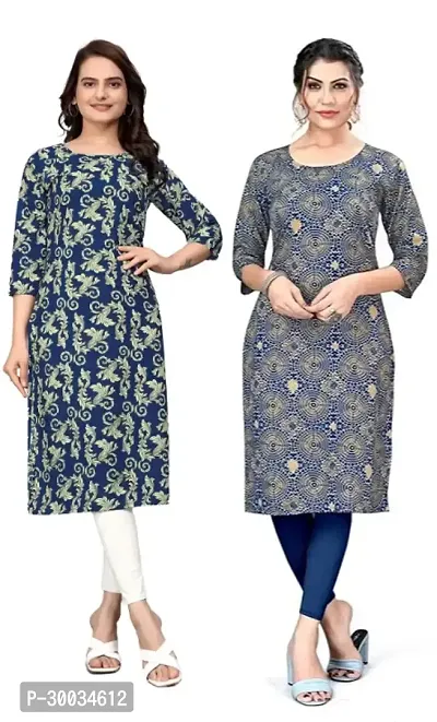 Fancy Crepe Kurtas For Women Pack Of 2-thumb0