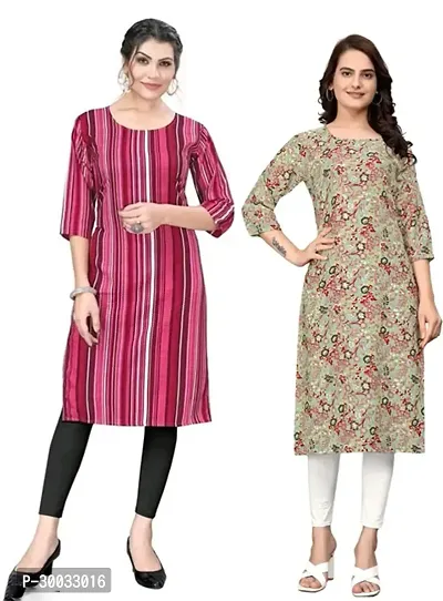 Fancy Crepe Kurtas For Women Pack Of 2-thumb0