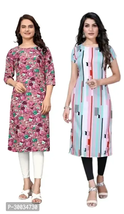 Fancy Crepe Kurtas For Women Pack Of 2-thumb0