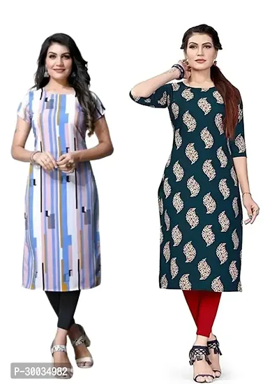 Fancy Crepe Kurtas For Women Pack Of 2-thumb0