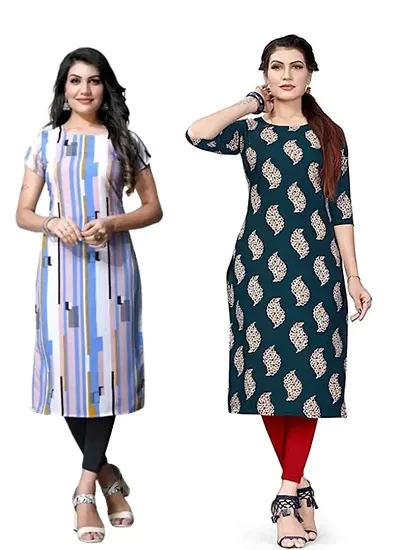 Classic Crepe Kurti for Women, Pack of 2