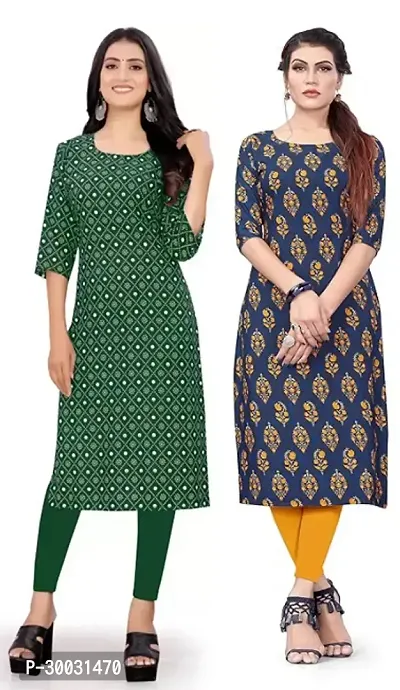 Fancy Crepe Kurtas For Women Pack Of 2-thumb0